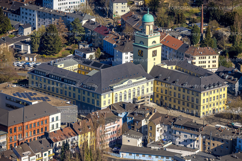Witten250301076 | Luftbild, Rathaus mit Sanierung, Witten, Ruhrgebiet, Nordrhein-Westfalen, Deutschland