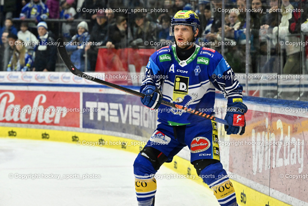 EC IDM Wärmepumpen VSV vs. STEINBACH BLACK WINGS LINZ  | #72 HUGHES John EC VSV, EC IDM Wärmepumpen VSV vs. STEINBACH BLACK WINGS LINZ , EC IDM Wärmepumpen VSV vs. STEINBACH BLACK WINGS LINZ  am 28.01.2025 in Villach (Stadthalle Villach), Austria, (Photo by Bernd Stefan)