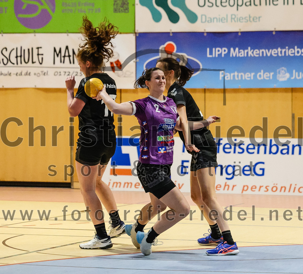 2024-02-10_096_SpVgg_Altenerding_gegen_SVA_Palzing | Erding, Deutschland, 10.02.2024:
Handball, Bezirksoberliga Frauen Altbayern 2023 / 2024, 14. Spieltag, SpVgg Altenerding gegen SVA Palzing, Endergebnis: 27:28

Christina Schredl (SVA Palzing, #17), Janina Konrad (SpVgg Altenerding, #2), Anja Schmidt (SVA Palzing, #2)

Foto: Christian Riedel / fotografie-riedel.net