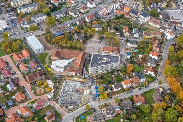 Hamm221012175 | Luftbild, Baustelle mit Neubau und Sanierung Arnold-Freymuth-Gesamtschule / Falkschule, Herringen, Hamm, Ruhrgebiet, Nordrhein-Westfalen, Deutschland