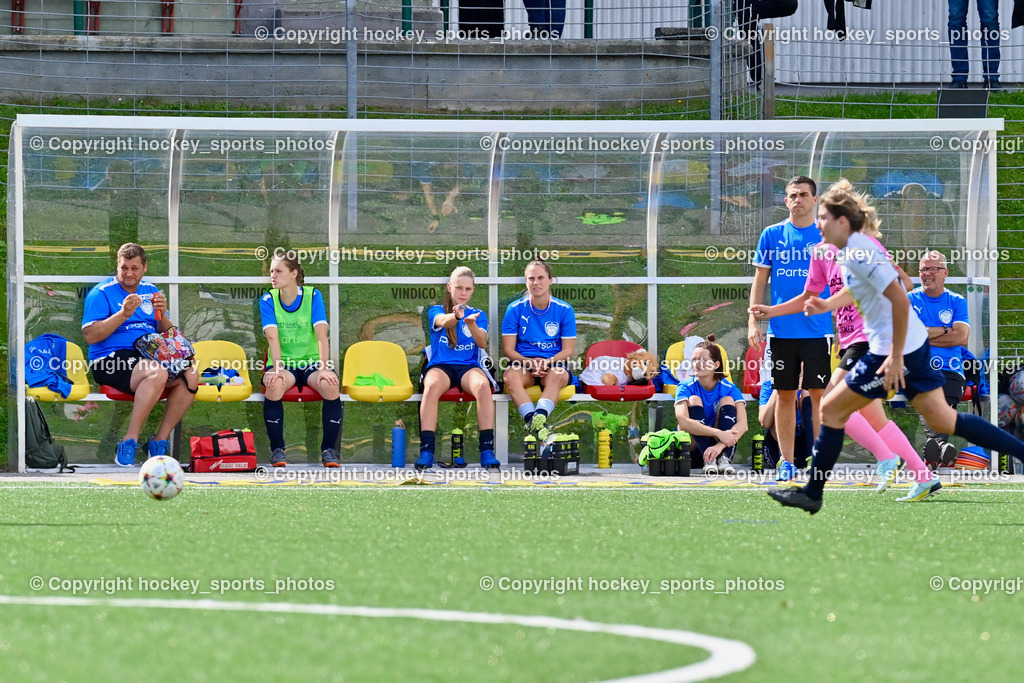 Liwodruck Carinthians Hornets vs. SV Weikersdorf 11.9.2022 | Spielerbank SV Weikersdorf, #11 Lara-Sophie Samek #22 Julia Trieb, #7 Julia Trieb, Headcoach SV Weikersdorf Kristian Mrnjavac, Assistentcoach SV Weikersdorf Franz Schiller