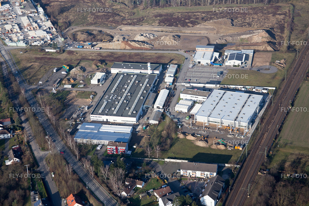 Gewerbegebiet Siemensstr | Luftbild: Gewerbegebiet Siemensstr im Ortsteil Neudorf in Graben-Neudorf im Bundesland Baden-Württemberg in Deutschland. Foto: IMG_085365.jpg vom 19.12.2015 durch Werner Riehm/FLY-FOTO.de - Realisiert mit Pictrs.com