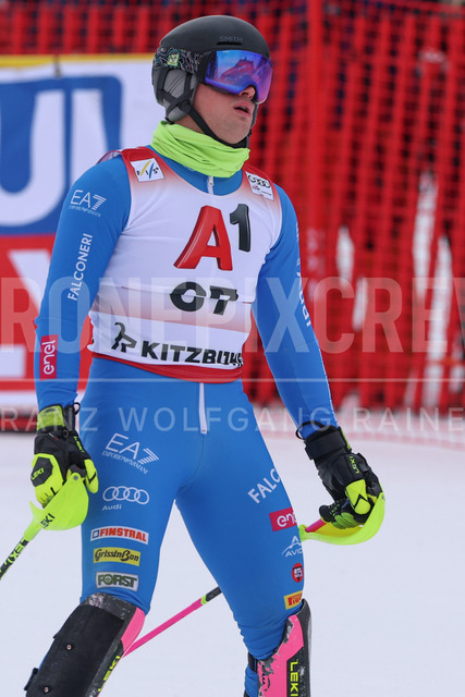 Audi FIS Ski World Cup: Men’s Slalom – Hahnenkamm Race, Kitzbuehel | Kitzbuehel, Austria, 25.Jan.26 - Alpine Skiing - FIS World Cup, Hahnenkamm Race, Slalom, men. The image shows BARBERA Corrado (ITA, Fischer).