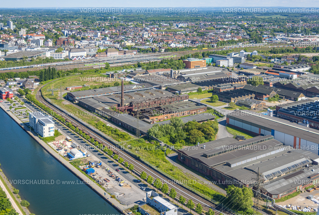 Hamm250504297 | Luftbild, Gewerbegebiet Hafenstraße, voestalpine und Thyssen Draht AG am Datteln-HAmm-Kanal, Mitte, Hamm, Ruhrgebiet, Nordrhein-Westfalen, Deutschland