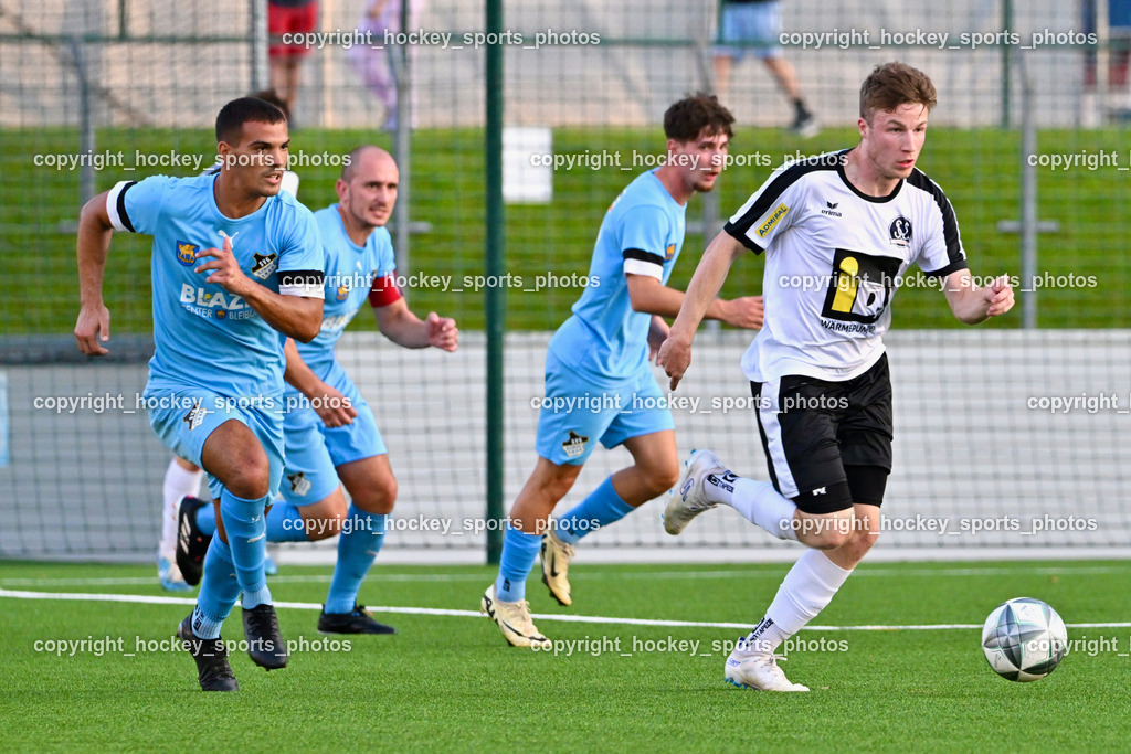 SV Spittal vs. SVG Bleiburg | #12 Lazar Gacic SVG Bleiburg, #39 Fabian Hoi SV Spittal, SV Spittal vs. SVG Bleiburg, SV Spittal vs. SVG Bleiburg am 14.08.2024 in Spittal an der Drau (Goldeck Stadion), Austria, (Photo by Bernd Stefan)