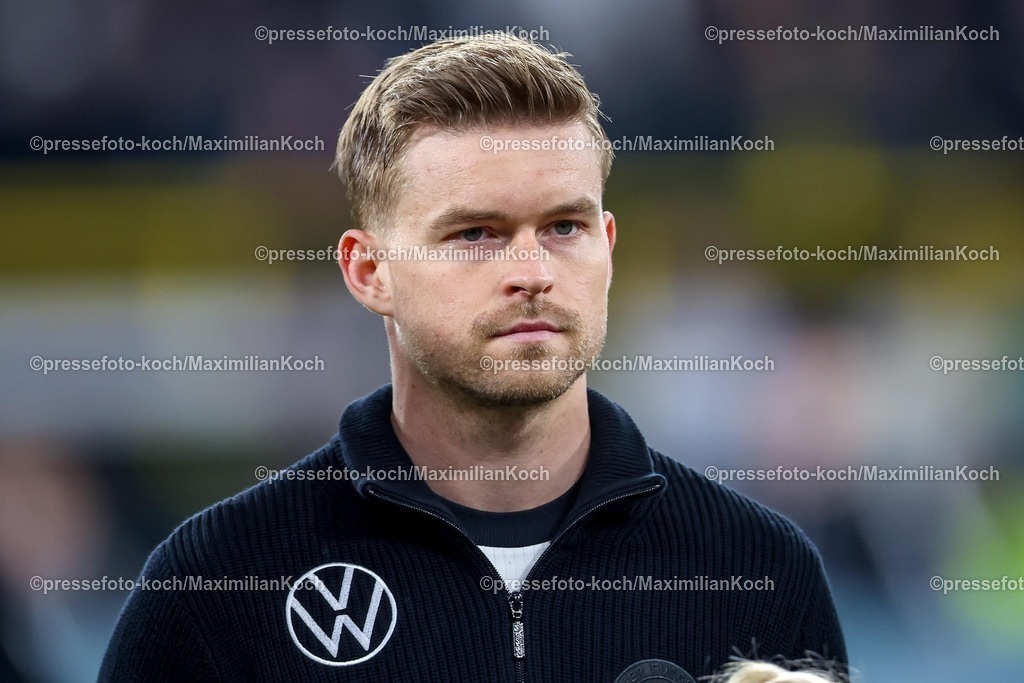DFB23032502163 | 23.03.2025, Fußball, Viertelfinale UEFA Nations League, Deutschland - Italien, Signal Iduna Park, Saison 2024 2025: Maximilian Mittelstädt (GER #18) DFB regulations prohibit any use of photographs as image sequences and or quasi-video.