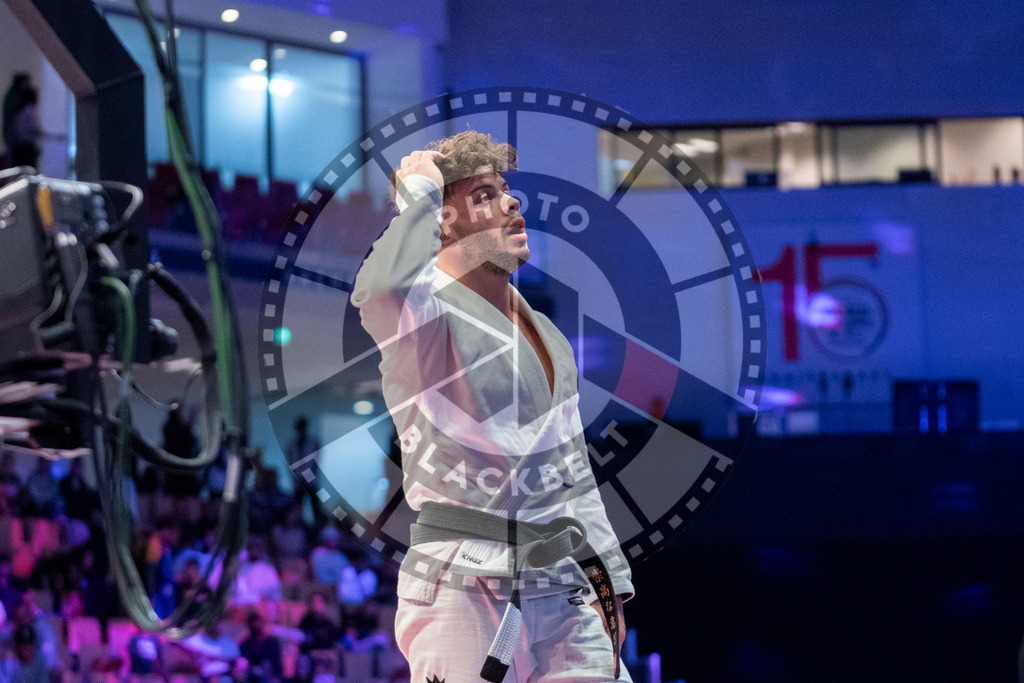 20231108PBB1623 | Fighters compete during the AJP World Professional Championship in the Mubadala Arena in Abu Dhabi, Arab United Emirates, on November 8, 2023.