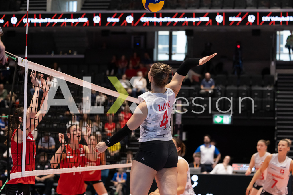 Georgia v Switzerland - CEV European League Women | KRIENS, SWITZERLAND - JUNE 12: LEANA ZUVIC of Switzerland during the CEV European League match between Georgia and Switzerland at Pilatus Arena on June 12, 2026 in Kriens, Switzerland. - Realisiert mit Pictrs.com