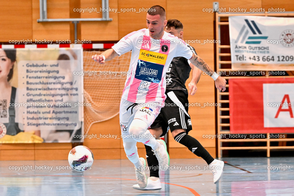 Carinthia Flamengo Futsal Club vs. FC Ljuti Krajisnici | #24 Zoran Vukovic Carinthia Flamengo, Carinthia Flamengo Futsal Club vs. FC Ljuti Krajisnici, Carinthia Flamengo Fusal Club vs. FC Ljuti Krajisnici am 12.10.2025 in Klagenfurt (Ballspielhalle Viktring), Austria, (Photo by Bernd Stefan)