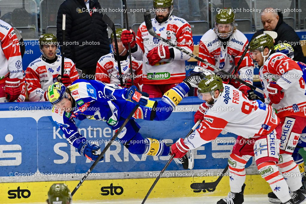 EC IDM Wärmepumpen VSV vs. HCB Südtirol Alperia | #2 Dylan MacPherson EC VSV, #93 Luca Frigo HCB Südtirol Alperia, #67 Matt Bradley HCB Südtirol Alperia, Flugeinlage, EC IDM Wärmepumpen VSV vs. HCB Südtirol Alperia, EC IDM Wärmepumpen VSV vs. HCB Südtirol Alperia am 28.12.2025 in Villach (Stadthalle Villach), Austria, (Photo by Bernd Stefan)