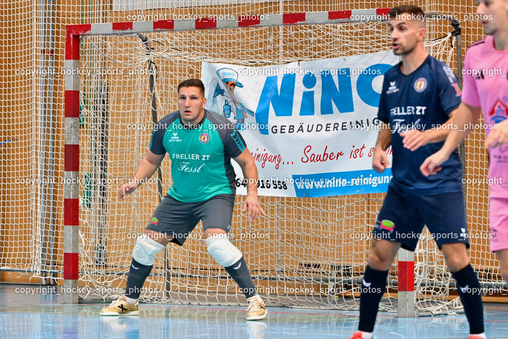 Carinthia Flamengo Futsal Club vs. LPSV-K | #21 Alan Halilovic LPSV-K, #10 Samir Nuhanovic LPSV-K, Carinthia Flamengo Futsal Club vs. LPSV-K, Carinthia Flamengo Futsal Club vs. LPSV-K am 03.11.2024 in Klagenfurt (Ballspielhalle Viktring), Austria, (Photo by Bernd Stefan)