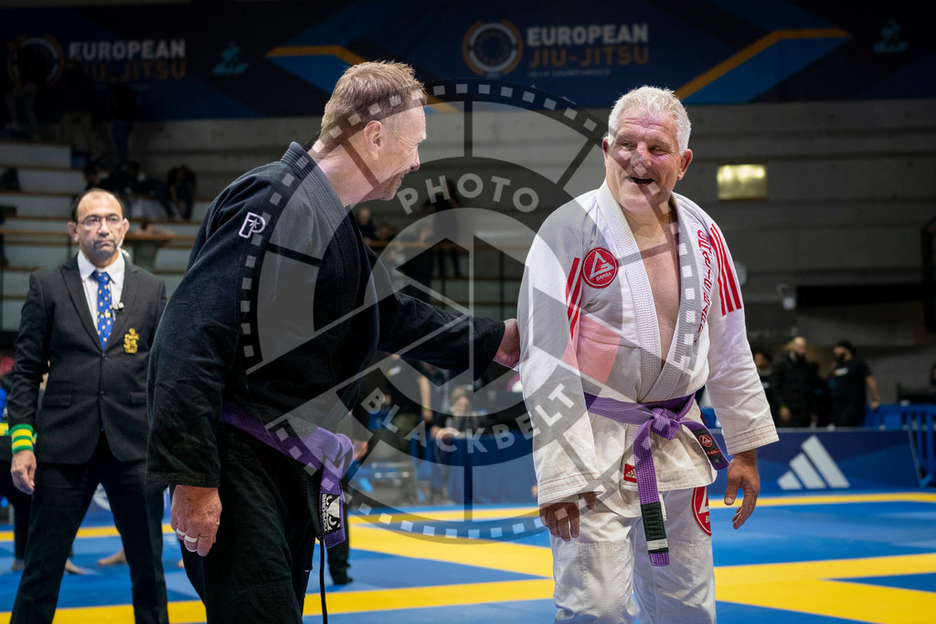 20240125PBB02923 | Fighters compete during the sixth day of the Brazilian Jiu-jitsu European Championship of the IBJJF in Paris, France, on January 25, 2024.