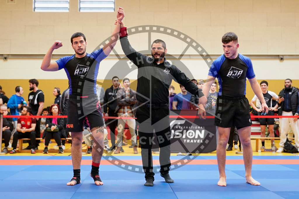 20240203PBB08028-2 | Fighters compete during the Brazilian Jiu-Jitsu Championship of the AJP Tour in Maintal by Frankfurt am Main, Germany, on February 2, 2024.