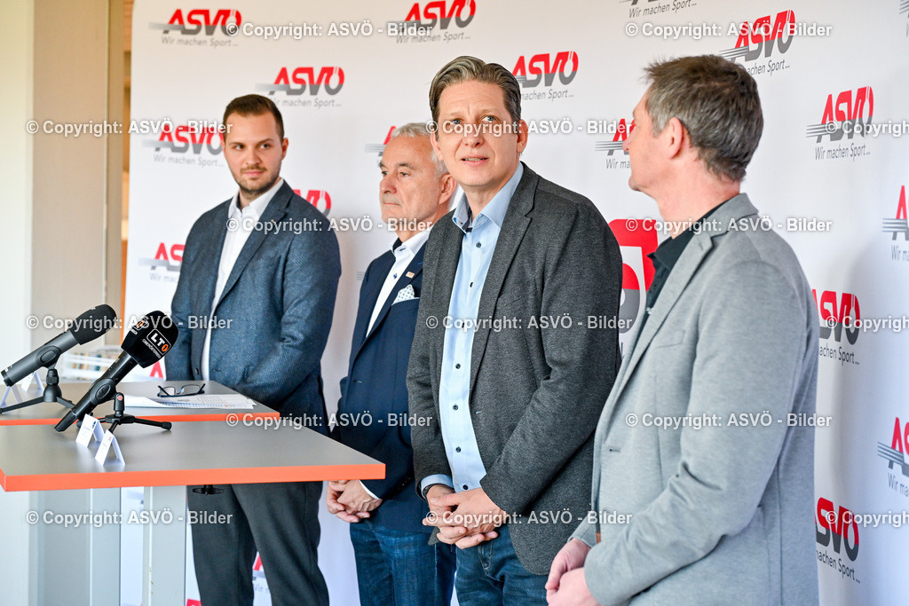 ASVÖ_ Pressekonferenz Spendentool_ 05.03.2026-33 | 05.03.2026, GRAZ, AUT, ASVÖ, Pressekonferenz Spendentool, Wie ermöglichen Spenden, im Bild Christoph Högler (FanInvest), Peter Reichl (Präsident ASVÖ Österreich), Björn Lobenwein (Obmann Dynamo Sport), Michael Horvath, (Vize Präsident ASVÖ Steiermark)© ASVÖ Steiermark/Dostal - Realisiert mit Pictrs.com
