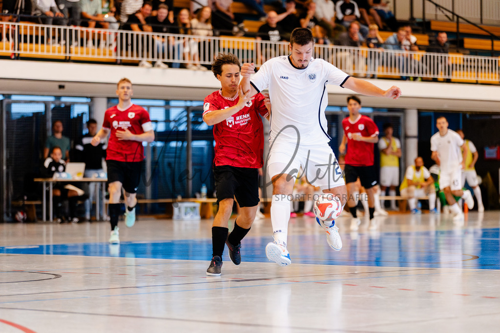 Futsal-Bundesliga, Saison 2025/2026, 2. Spieltag: SC Preußen Münster - FC Liria Futsal Berlin | Futsal-Bundesliga, Saison 2025/2026, 2. Spieltag, SC Preußen Münster empfängt FC Liria Berlin in der Universitäts-Sporthalle in Münster. Foto: sportfotografie.ms | Markus Paletta - Realisiert mit Pictrs.com