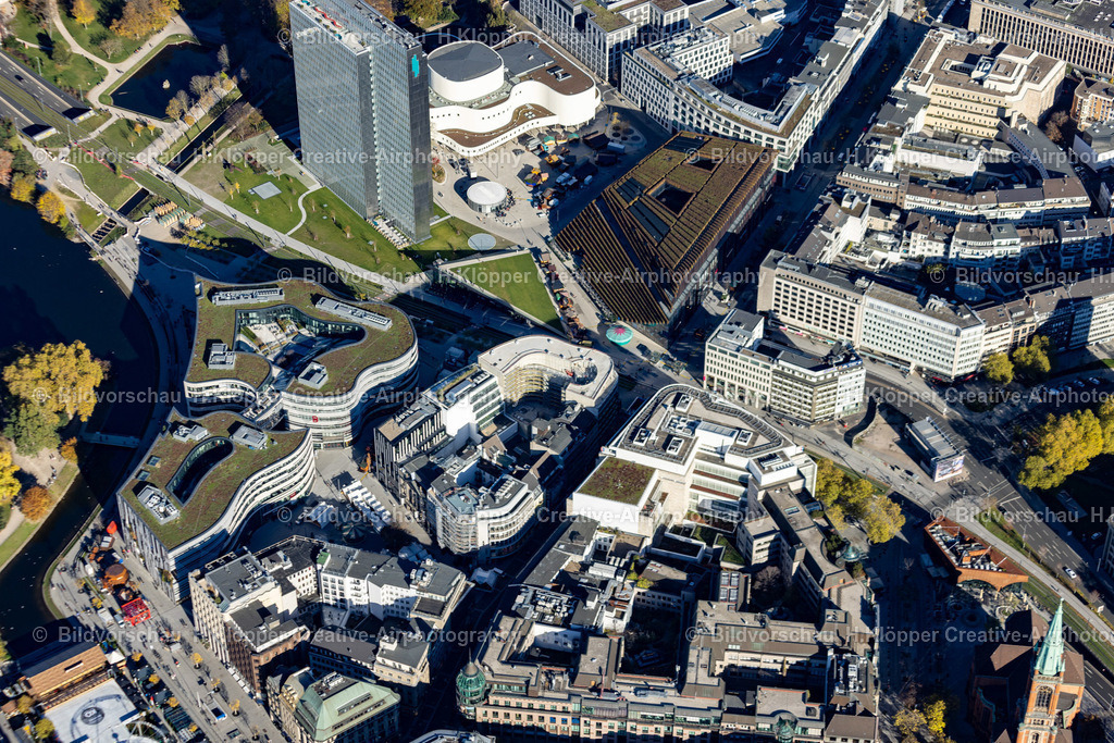 luftbild-duesseldorf-dreischeibenhaus-kö-bogen2-schauspielhaus-8951 | Luftbildfotografie Hermann Klöpper - Realisiert mit Pictrs.com