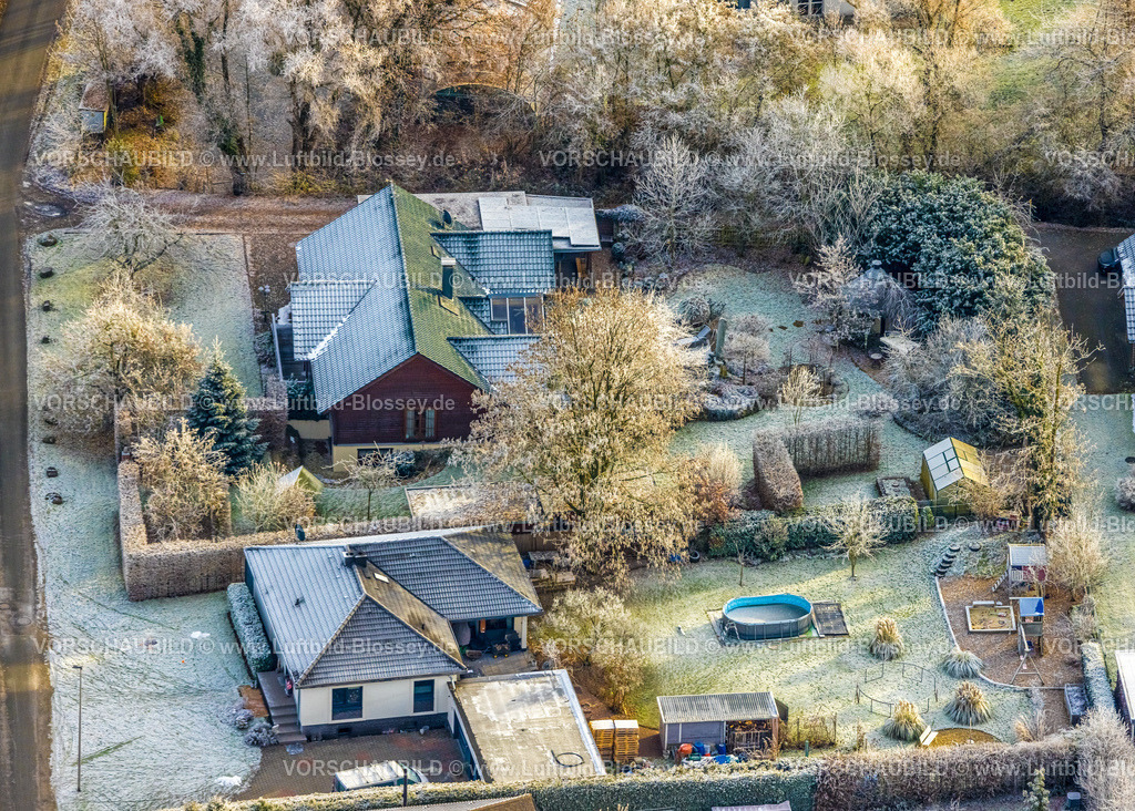 Hamm221201059Koegel | Luftbild, Wohnhaus in winterlicher Landschaft, Goldbrinkstraße, Rhynern, Hamm, Ruhrgebiet, Nordrhein-Westfalen, Deutschland