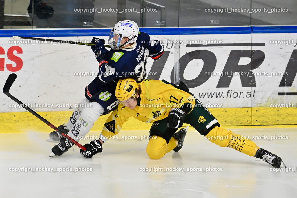 ATSE Graz vs. EHC Lustenau | #17 Metzler Manuel EHC Lustenau, #23 Murg Florian ATSE Graz, ATSE Graz vs. EHC Lustenau, ATSE Graz vs. EHC Lustenau am 14.02.2026 in Graz (Merkur Eishalle ), Austria, (Photo by Bernd Stefan)