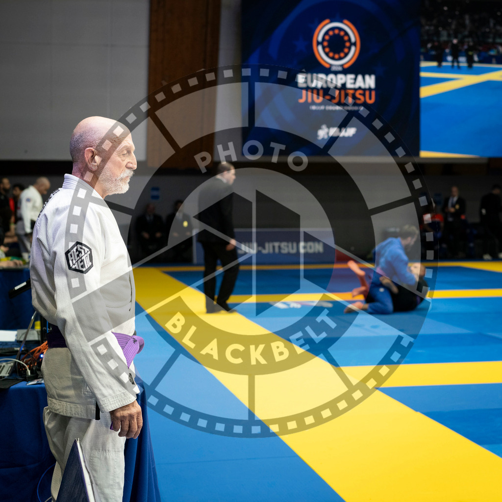 20240125PBB02529 | Fighters compete during the sixth day of the Brazilian Jiu-jitsu European Championship of the IBJJF in Paris, France, on January 25, 2024.