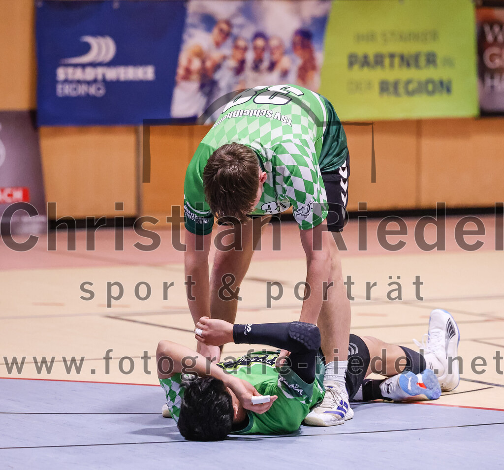 2025-03-15_018_SpVgg_Altenerding_gegen_TSV_Schleissheim | Erding, Deutschland, 15.03.2025:Handball, Bezirksoberliga Männer 2024 / 2025, 18. Spieltag, SpVgg Altenerding gegen TSV Schleißheim, Endergebnis: 32:27Lionel Sellier (TSV Schleissheim, #38)Foto: Christian Riedel / fotografie-riedel.net