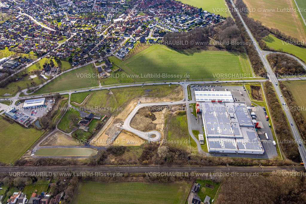 Hamm230215155 | Luftbild, Handelshof, Baustelle für neues Gewerbegebiet Lipperandstraße, Bockum-Hövel, Hamm, Ruhrgebiet, Nordrhein-Westfalen, Deutschland
