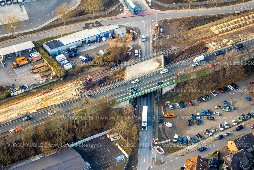 Herne251203562 | Luftbild, Baustelle mit Neubau Autobahn A43 und Brücke Südstraße, Baukau-West, Herne, Ruhrgebiet, Nordrhein-Westfalen, Deutschland