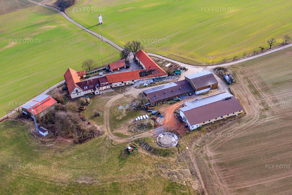 Luftbild: Finkenhof im Ortsteil Hochhausen in Haßmersheim im Bundesland Baden-Württemberg in Deutschland.Foto: IMG_38165.jpg vom 12.03.2011 durch Werner Riehm/FLY-FOTO.deAuflösung des Originals: 4752 x 3168 px