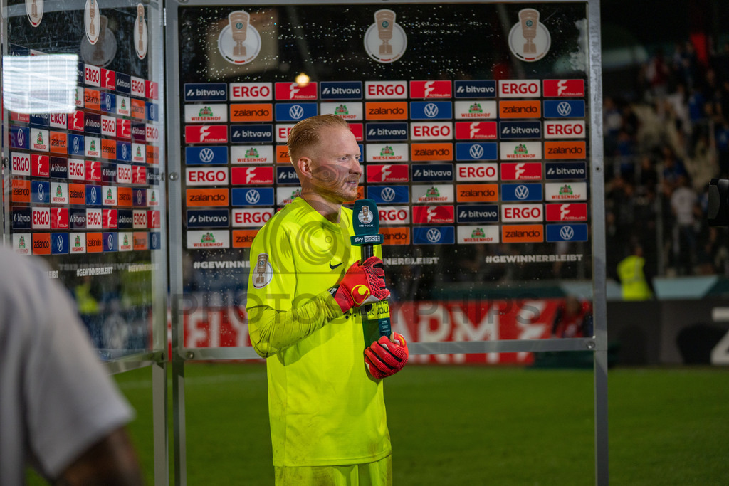SG Sonnenhof Großaspach vs. Arminia Bielefeld, Fussball, DFB-Pokal, 1. Runde, 22.08.2026 | Maximilian Reule (SG Sonnenhof Großaspach, #01),SG Sonnenhof Großaspach vs. Arminia Bielefeld, Fussball, DFB-Pokal, 1. Runde, 22.08.2026,DFB regulations prohibit any use of photographs as image sequences and/or quasi-video