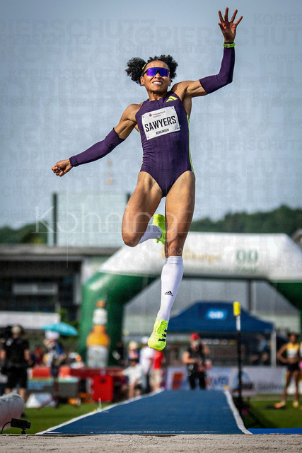 61. Internationales Pfingstsportfest; Rehlingen-Siersburg, 24.05.2026 | REHLINGEN , GERMANY - MAY 24: Jazmin Sawyers (GBR/Großbritannien) during the 61. Internationales Pfingstsportfest on 24.05.2026 at the  Bungertstadion in Rehlingen-Siersburg (Saarland / Deutschland).