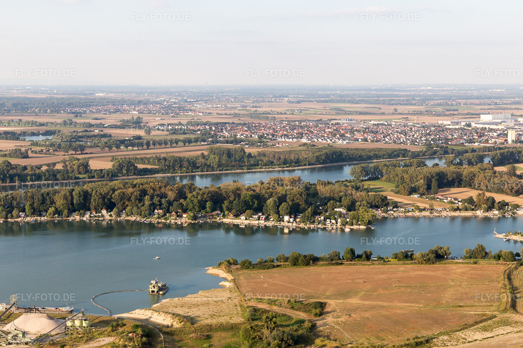 Luftbild: Eicher See Wochenendhausgebiet in Hamm Am Rhein in Eich im Bundesland Rheinland-Pfalz in Deutschland. Foto: IMG_094648.jpg vom 21.09.2016 durch Werner Riehm/FLY-FOTO.de