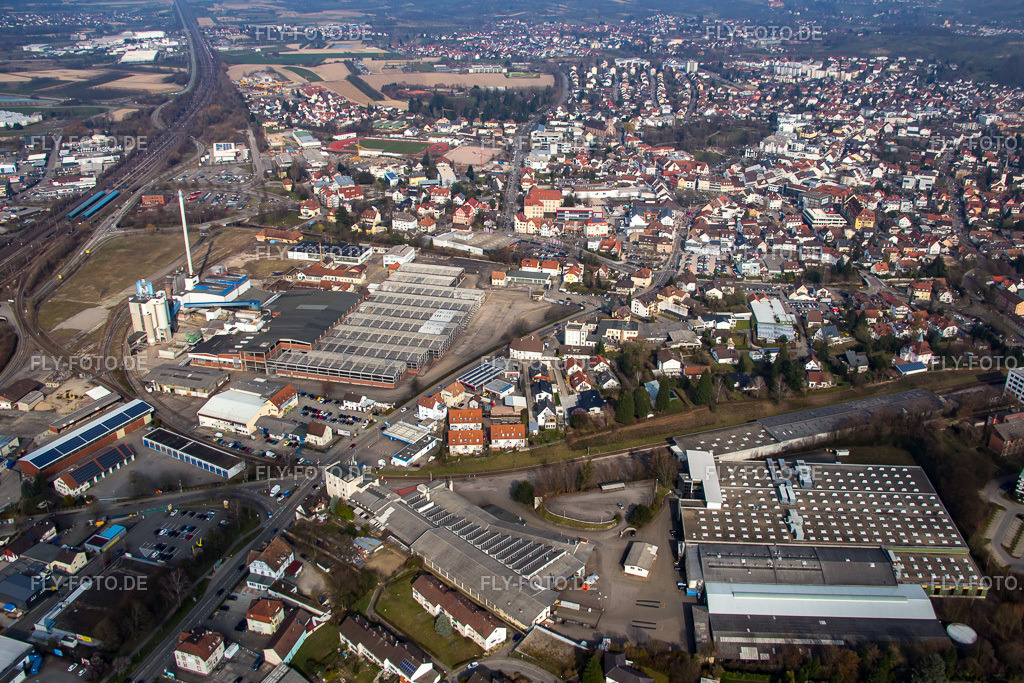 Industriegebiet SW Glasmacherstr | Luftbild: Industriegebiet SW Glasmacherstr in Achern im Bundesland Baden-Württemberg in Deutschland. Foto: IMG_086580.jpg vom 19.03.2016 durch Werner Riehm/FLY-FOTO.de - Realisiert mit Pictrs.com