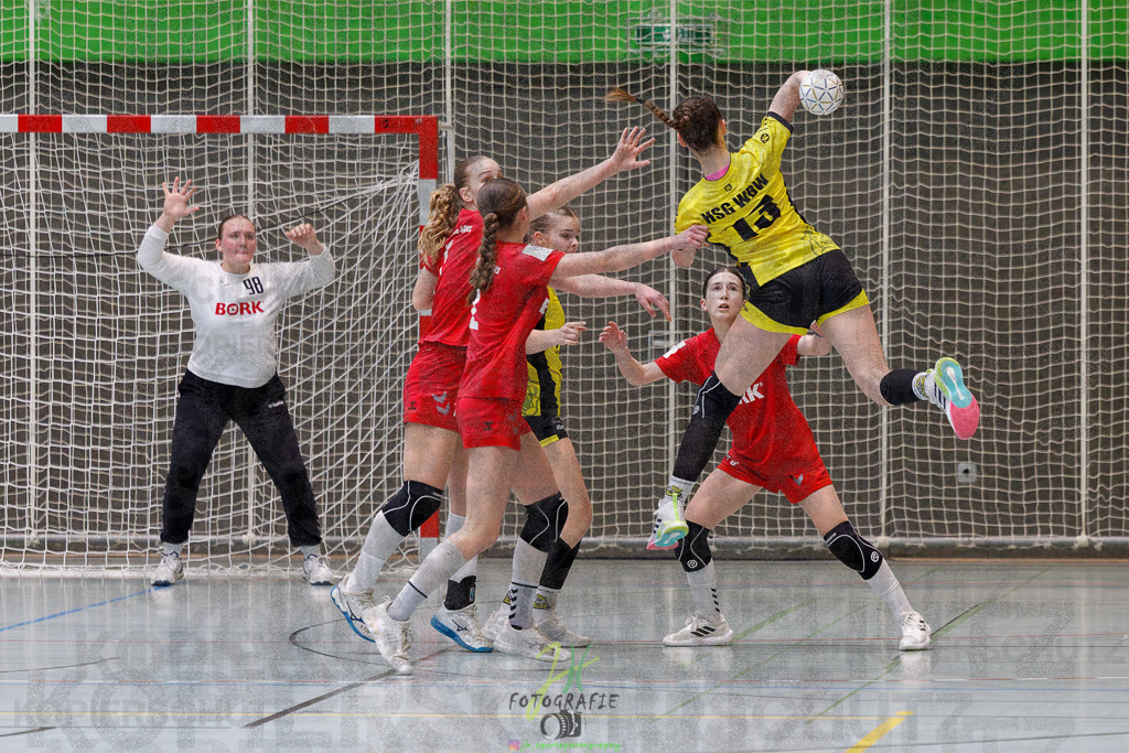 Hessenmeisterschaft wJC - Finale; HSG Kleenheim - HSG Weiterstadt/ Braunsh.Worf. | Hessenmeisterschaft wJC - Finale; HSG Kleenheim - HSG Weiterstadt/ Braunsh.Worf. am 22.03.2025 in Biedenkopf (Sporthalle Lahntalschule)Photo © 2025 - Jörg Heinrich - Realisiert mit Pictrs.com