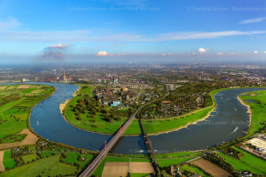 3491754 | Rheinschleife mit Rheinbrücke A 42, Duisburg