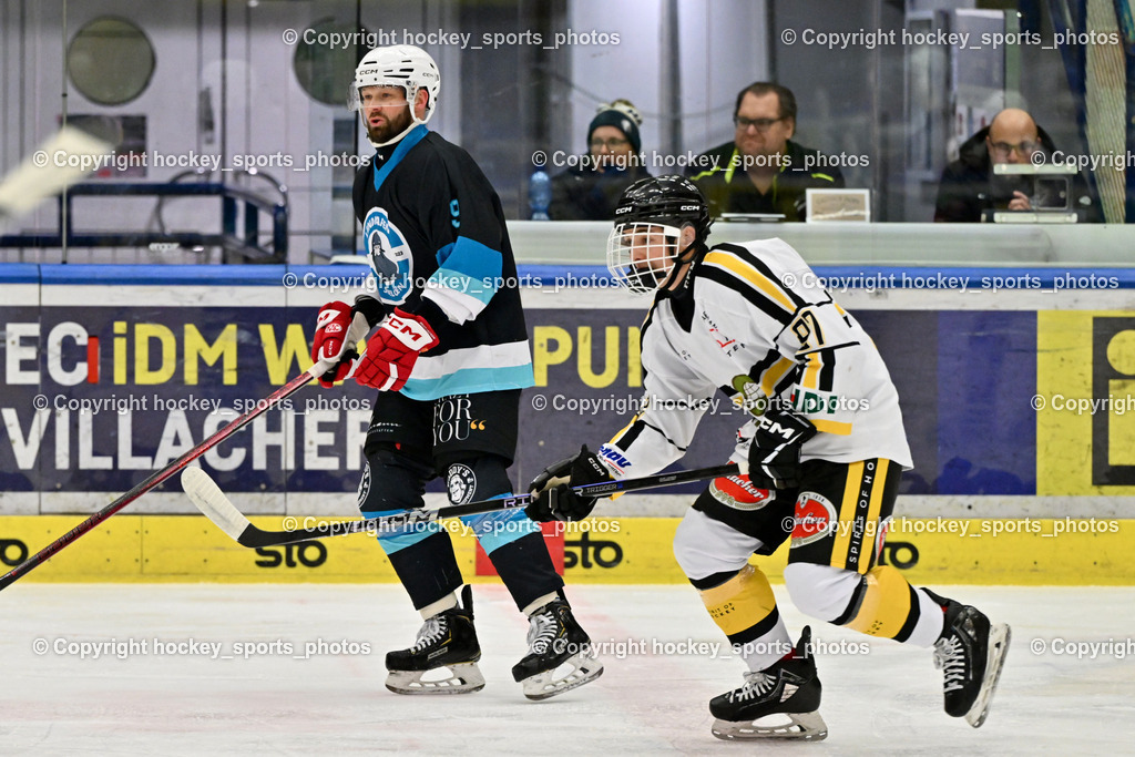Carinthian Team vs. Lendhafen Seelöwen | Carinthian Team vs. Lendhafen Seelöwen, #9 Hebar Andrej LENDHAFEN SEELÖWEN, #97 Perdacher Paul Carinthian Team, Carinthian Team vs. Lendhafen Seelöwen am 11.12.2025 in Villach (Stadthalle Villach), Austria, (Photo by Bernd Stefan)