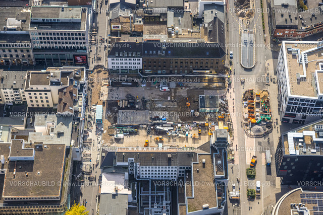 Bochum241016393 | Luftbild, Husemannplatz zwischen  Viktoriastraße und Kortumstraße mit Baustelle, Gleisdreieck, Bochum, Ruhrgebiet, Nordrhein-Westfalen, Deutschland