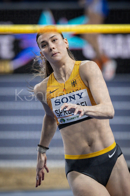 World Athletics Indoor Championships Kujawy Pomorze 26, 22.03.2026 | TORUN, POLAND - MARCH 22:  Sandrina SPRENGEL (GER) competes in the women's high jump of the pentathlon during the World Athletics Indoor Championships Kujawy Pomorze 26 on day 3 / session 1 at Kujawsko-Pomorska Arena Torun on March 22, 2026 in Torun, Poland. 