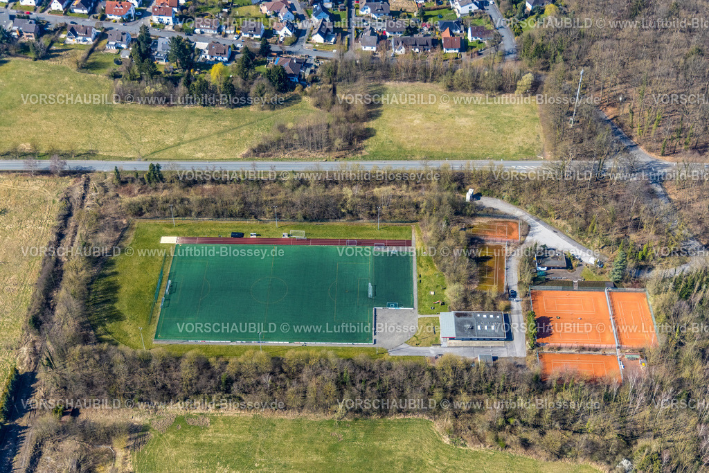 HB-Arnsberg220301901Neheim | Luftbild, Fußballplatz SV 1919 Herdringen und Tennisplätze in Herdringen, Arnsberg, Sauerland, Nordrhein-Westfalen, Deutschland