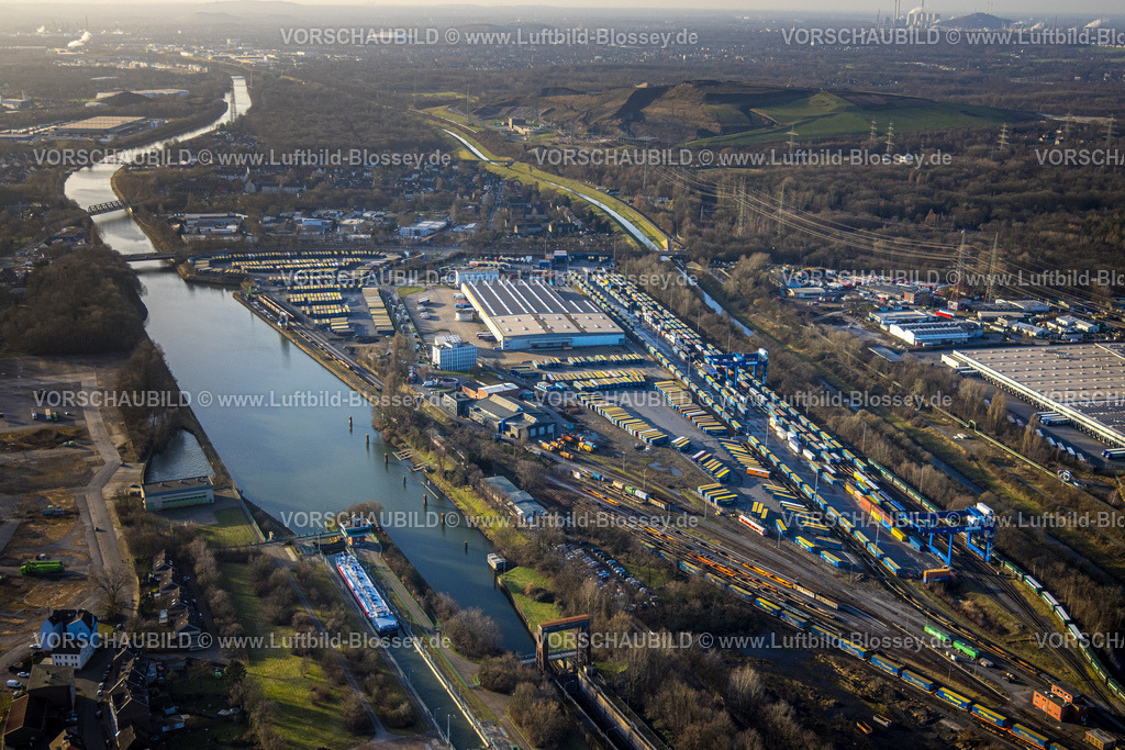 Herne240104071 | Luftbild, Am Westhafen, CTH Container Terminal am Rhein-Herne-Kanal, Unser Fritz, Herne, Ruhrgebiet, Nordrhein-Westfalen, Deutschland