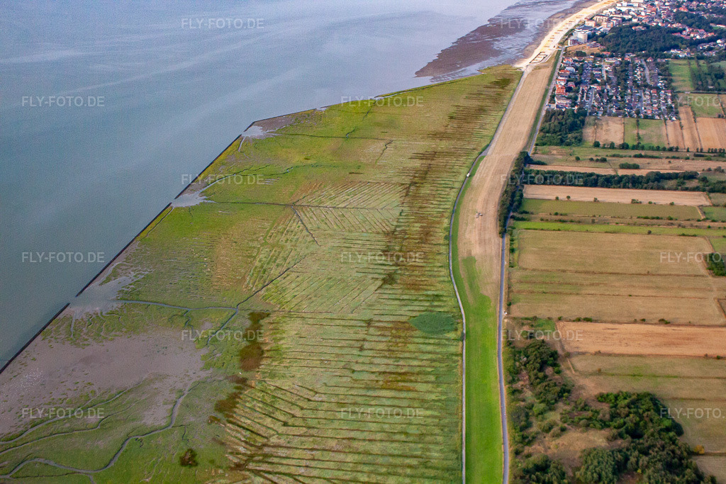 Luftbild: Wattenmeer im Ortsteil Duhnen in Cuxhaven im Bundesland Niedersachsen in Deutschland. Foto: IMG_70440.jpg vom 06.08.2014 durch Werner Riehm/FLY-FOTO.de