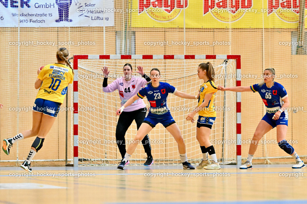 SC Ferlach Damen vs. Hypo Niederösterreich 30.4.2023 | #10 FEHRINGER Lilly, #44 ROGANOVIC Andjela, #23 Prevendar Dorotea, #8 DRAGULJIC Sarah, #55 Pavkovic Andrea