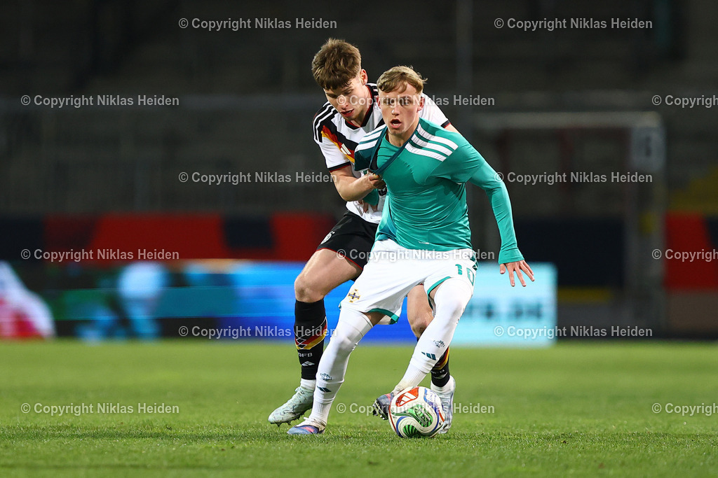 NH_DeutschlandU21_NordirlandU21_U21EMQualifikation_27032026 | #3 Lukas Ullrich (Deutschland U21), #10 Cole Brannigan (Nordirland U21)Fußball I Junioren I U21-EM-Qualifikation I Saison 2025-2026 I 8. Spieltag I Deutschland U21 - Nordirland U21 I 27.03.2026 I Eintracht-Stadion