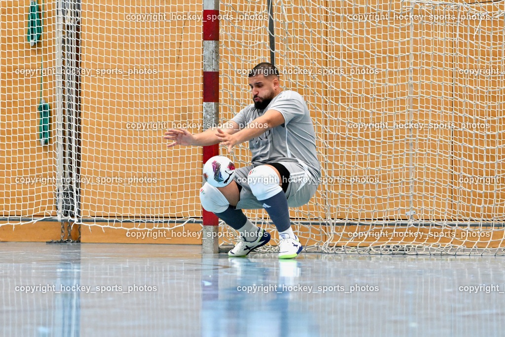 Carinthia Flamengo Futsal Club vs. FC Ljuti Krajisnici | #1 Youssef Helal Carinthia Flamengo, Carinthia Flamengo Futsal Club vs. FC Ljuti Krajisnici, Carinthia Flamengo Fusal Club vs. FC Ljuti Krajisnici am 12.10.2025 in Klagenfurt (Ballspielhalle Viktring), Austria, (Photo by Bernd Stefan)