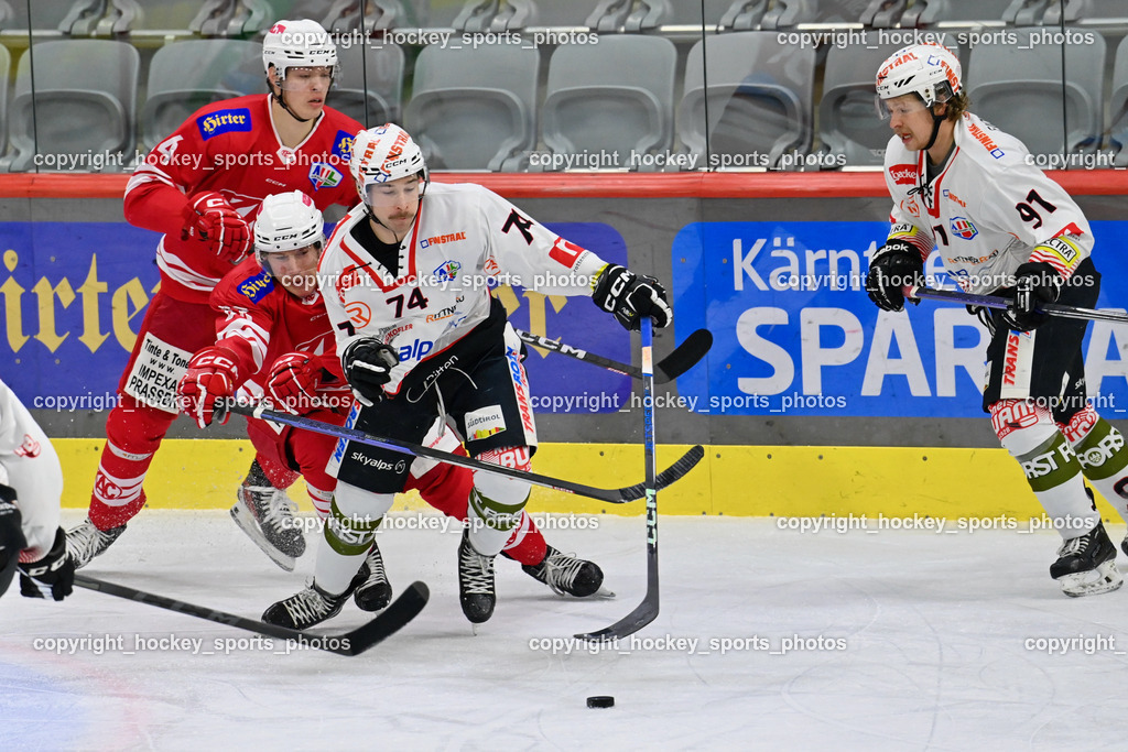 EC KAC Future Team vs. Rittner Buam 16.11.202 | #94 Siftar Anze, #22 Waschnig Lukas, #74 Coatta Max, #91 Fink Kevin