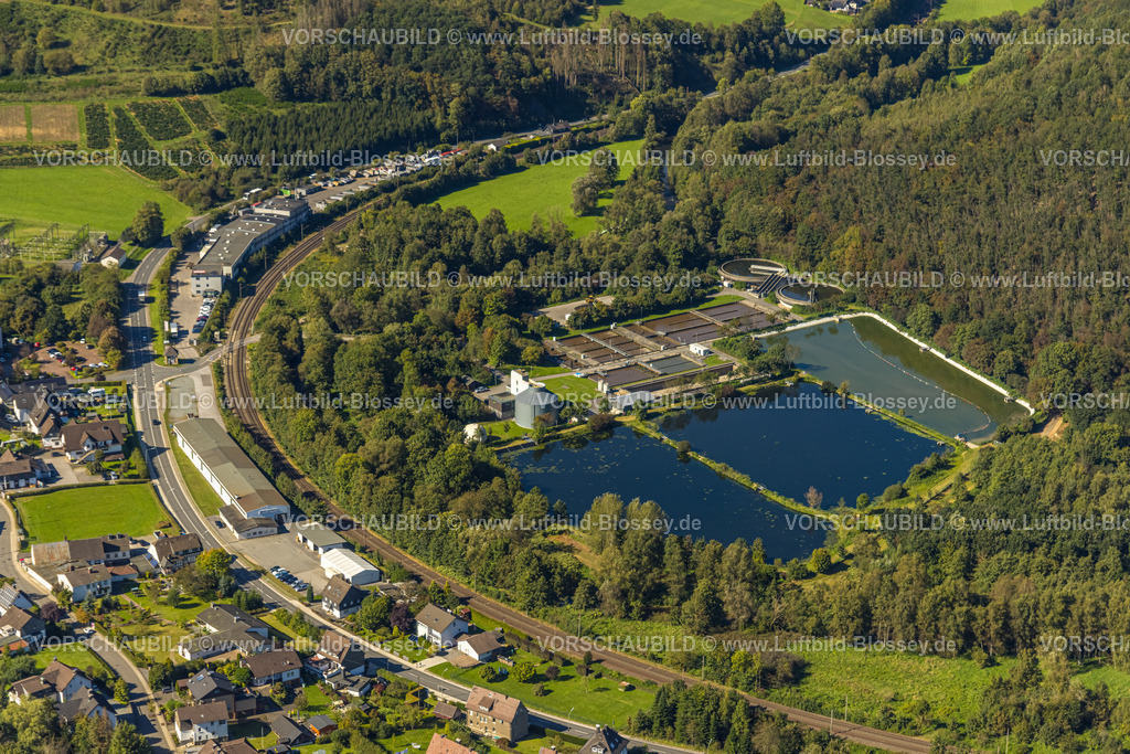 Lennestadt230910612Meggen | Luftbild, Kläranlage Maumke, Lennestadt, Sauerland, Nordrhein-Westfalen, Deutschland