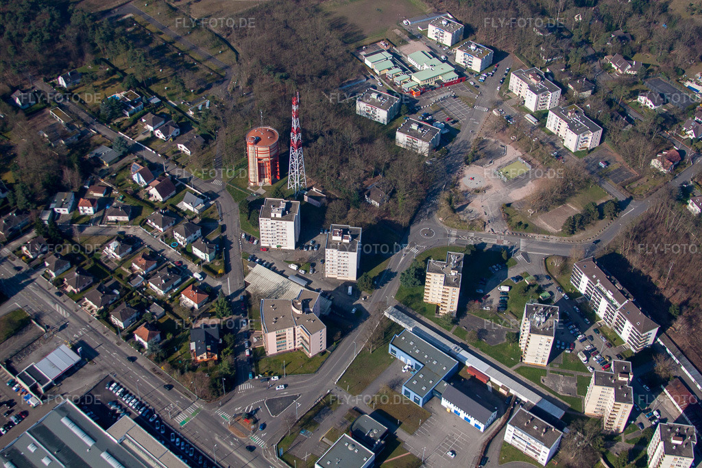 Luftbild: Ortsansicht in Haguenau im Bundesland Bas-Rhin in Frankreich. Foto: IMG_62836.jpg vom 09.03.2014 durch Werner Riehm/FLY-FOTO.de