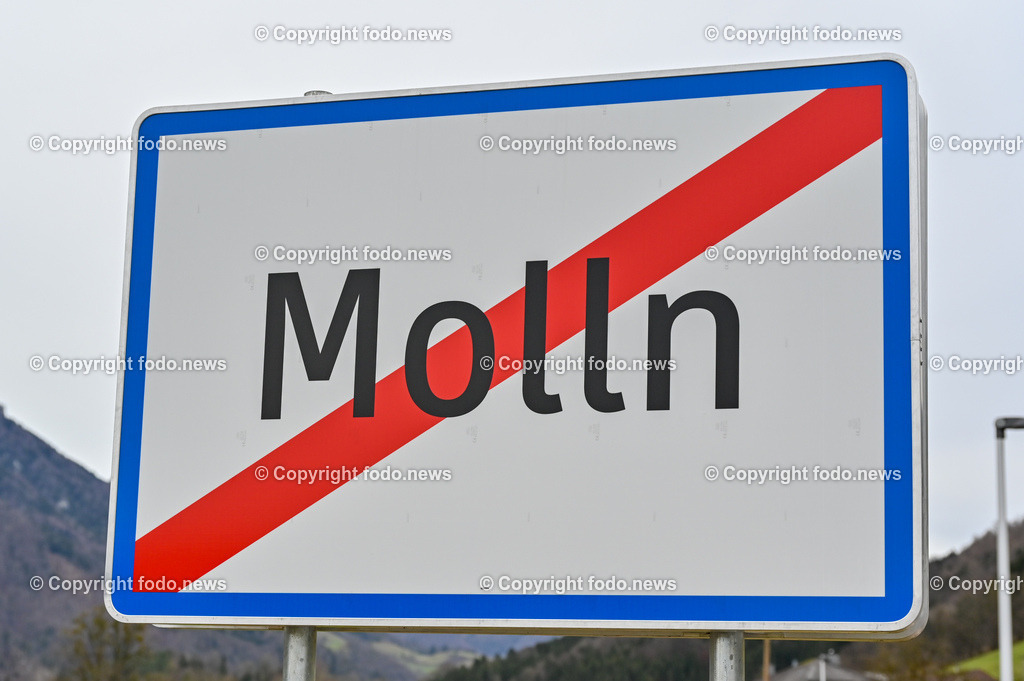 Molln_ 17.01.2023-33 | 17.01.2023, Molln, AUT, Erdgasbohrung, im Bild Ortstafel, Ortsschild, Ortsende Schild, Tafel