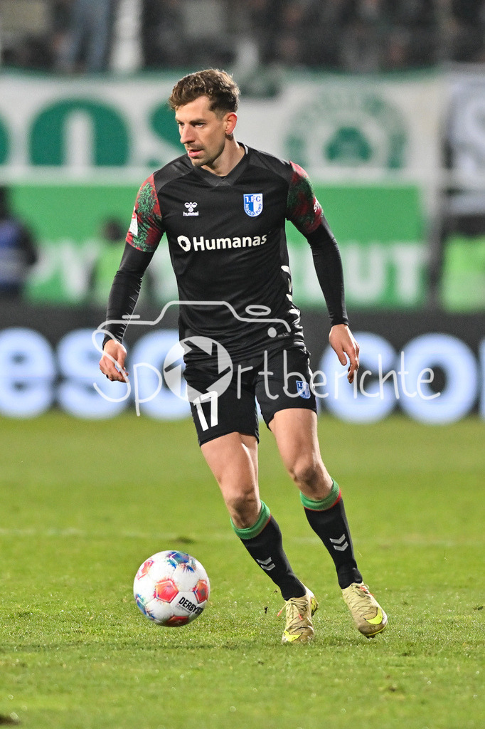 SpVgg Greuther Fürth - 1. FC Magdeburg | FUERTH, GERMANY - 06. FEBRUARY: am Ball Alexander NOLLENBERGER (1. FC Magdeburg 17) Einzelfoto / Freisteller während dem Match zwischen der SpVgg Greuther Fürth und dem 1. FC Magdeburg am 21. Spieltag der 2. Bundesliga im Sportpark Ronhof Thomas Sommer