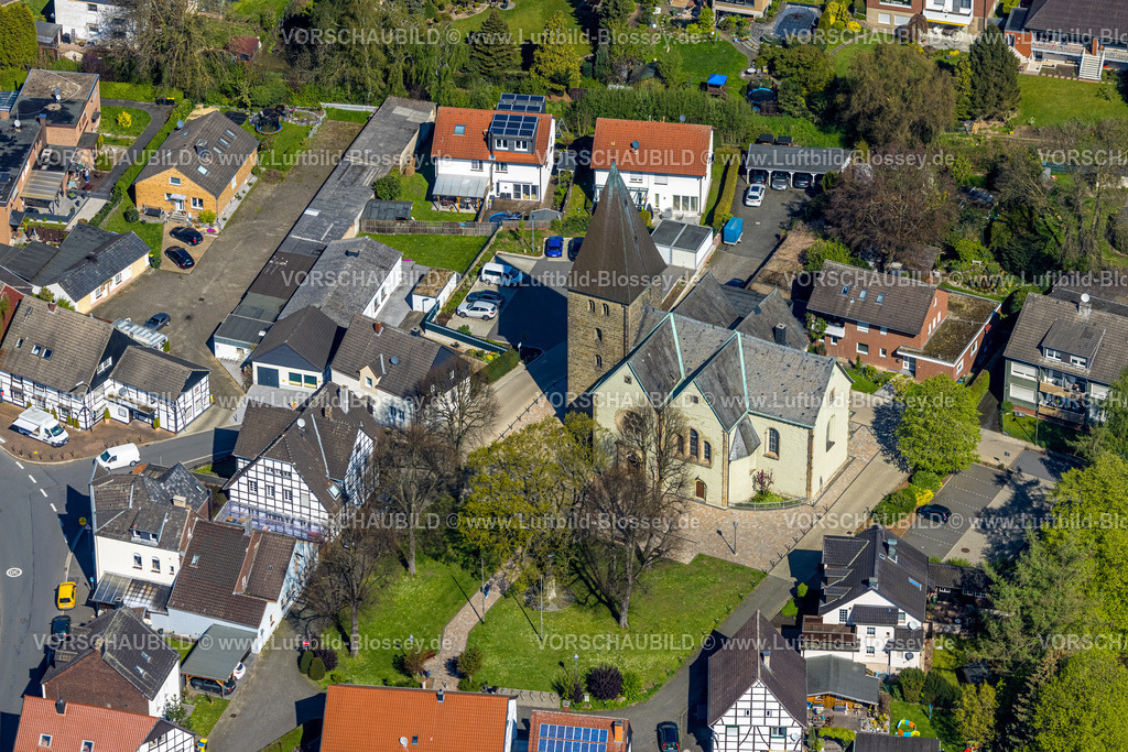 Kamen230406235 | Luftbild, Evang. Margaretenkirche, Methler, Kamen, Ruhrgebiet, Nordrhein-Westfalen, Deutschland