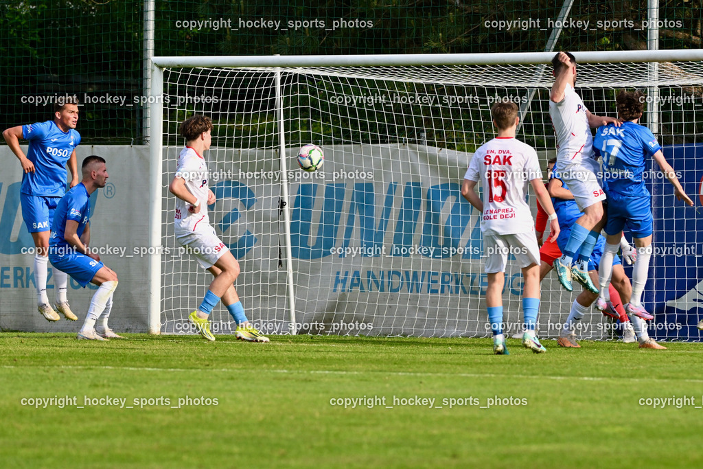 SAK Klagenfurt vs. SVG Bleiburg | #17 Jan Sasa Ogris-Martic SAK, #10 Dominik Peketz SVG Bleiburg, #15 Marvin Maier, SVG Bleiburg, #4 Raphael Huber SVG Bleiburg, #7 Hrvoie Jakovljevic SAK, #14 Luka Gajic SAK, SAK Klagenfurt vs. SVG Bleiburg, SAK Klagenfurt vs. SVG Bleiburg am 11.05.2024 in Klagenfurt (Sportpark Welzenegg), Austria, (Photo by Bernd Stefan)
