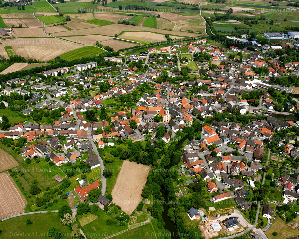 2626422 | WILLSTäTT 09.06.2006 Landwirtschaftliche Nutzflächen und Feldgrenzen  umsäumen das Siedlungsgebiet des Dorfes in Willstätt im Bundesland Baden-Württemberg, Deutschland // Agricultural land and field boundaries surround the settlement area of the village  in Willstätt in the state Baden-Wuerttemberg, Germany Foto: Gerhard Launer